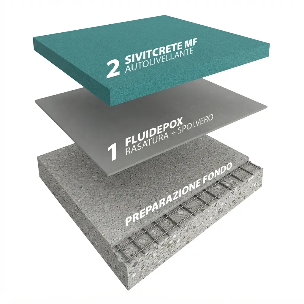 Self-levelling polyurethane-cement: build-up of the system