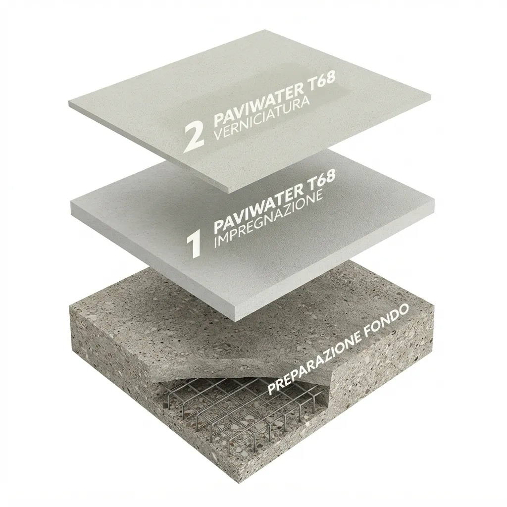 Anti-dust coating: build-up of the system